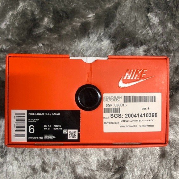Nike LD Waffle Black Sacai Nylon Black | Men Size 6. | Women size 7.5 - Picture 7 of 8